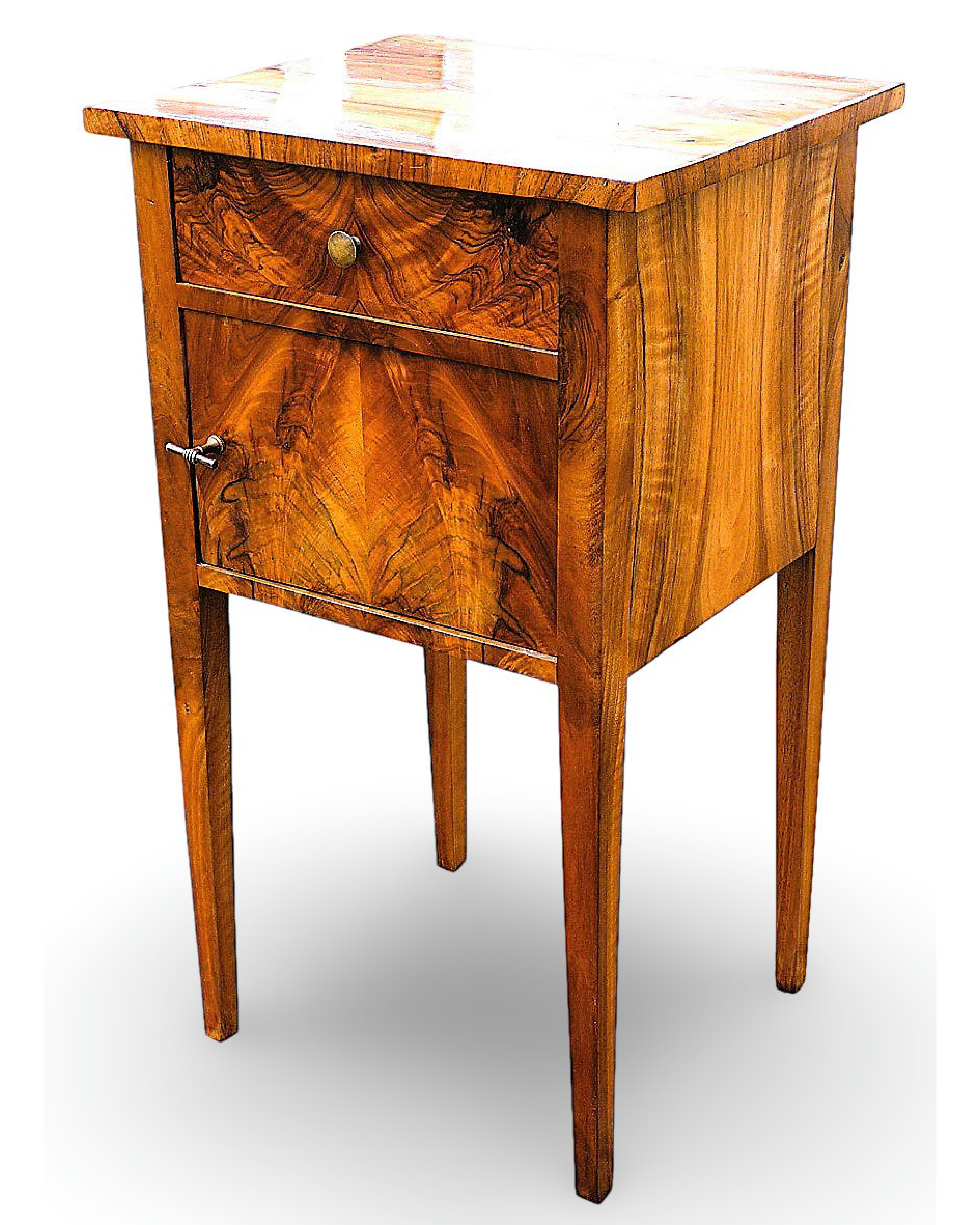 Biedermeier Nachttisch, Nussbaum
