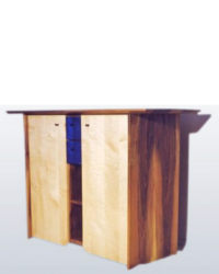 Design-Schränkchen Nussbaum und Ahorn