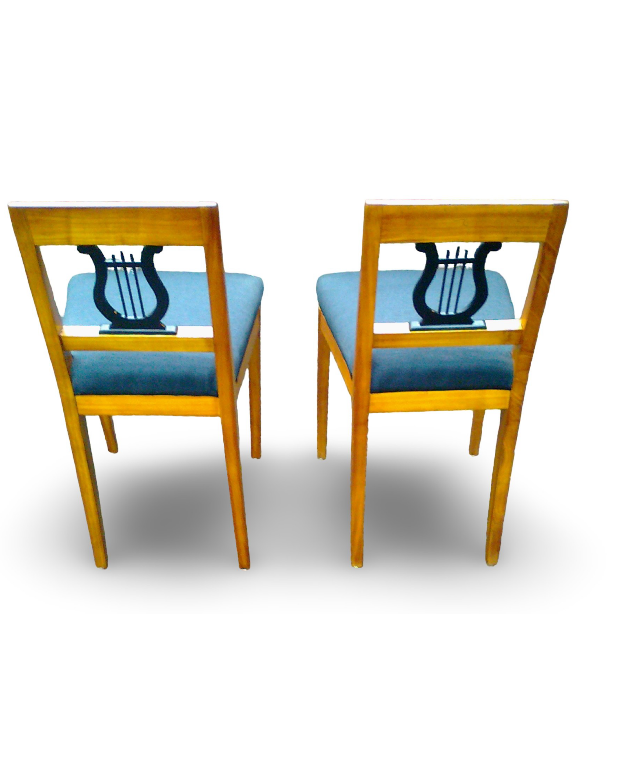 2 gleiche Polsterstühle Biedermeier Kirschbaum – Bild 2