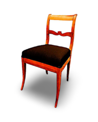4 gleiche Polsterstuhl Biedermeier Birnbaum