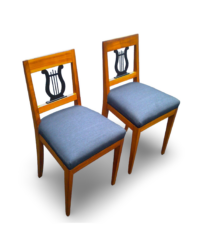 2 gleiche Polsterstühle Biedermeier Kirschbaum